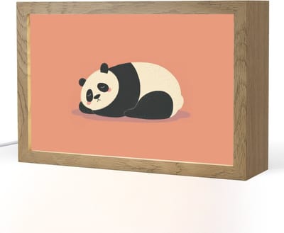 Nachtlampje 30x20 cm - Kinder lampje - Panda - Slaap - Oranje - Tafellamp kinderkamer - Slaapkamer lamp - Bedlamp kinderen - Kinderlampje stopcontact - Wandlamp babykamer - Nachtlampjes