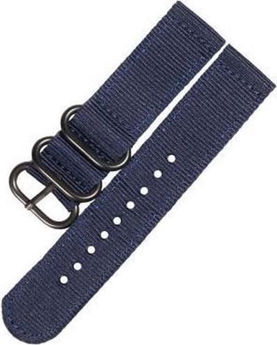 Premium Blue - Zulu two-piece Nato strap 20mm - Horlogeband Blauw