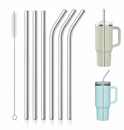 Rietjes van roestvrij staal, 31 cm, voor Stanley Cup kopjes 30 oz – metalen rietjes van levensmiddelenkwaliteit 304 met borstel van 30 cm, reiniging