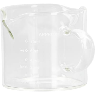 Tasse à mesurer à café 75 ml avec poignée double becs verre à mesurer le lait résistant à la chaleur cuisine L white