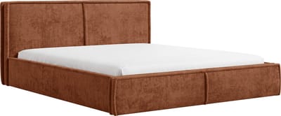 Gestoffeerd Bed 04 met Opbergruimte en Hoofdbord 140x200 cm - Oranje (Poso 40)