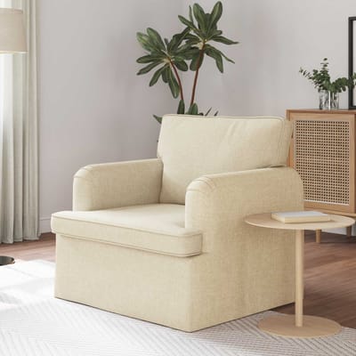 vidaXL - Bank - Crème - 84 - x - 80 - x - 85 - cm - Stof