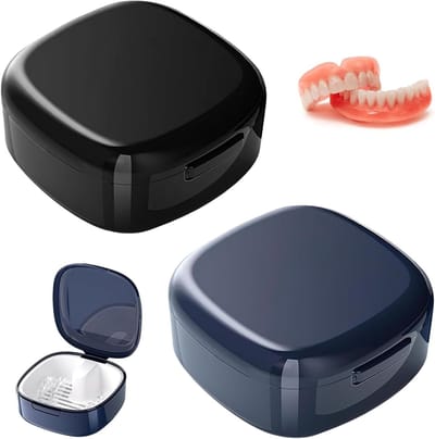 Denture holders en reinigingscontainers voor kunstgebitten, opslagboxen en mondbeschermers - 2 stuks