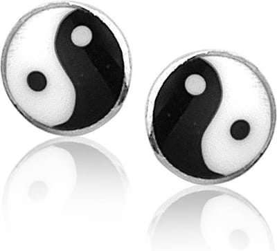 Montebello Oorbellen Yin Yang - 925 Zilver - ∅7mm