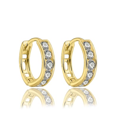 Juwelier Zwartevalk 14 karaat gouden kinder oorbellen met zirkonia - 12.111.064/11 mm