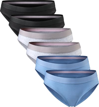 DANISH ENDURANCE Slips van biologisch katoen - Stikselvrij - Elastische Tailleband - voor Dames - 6-Pack - Meerkleurig - Maat S