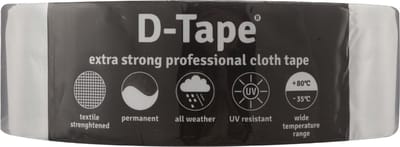 D-tape ducttape zelfklevend extra kwaliteit / permanent grijs 50 m x 50 mm x 0.32