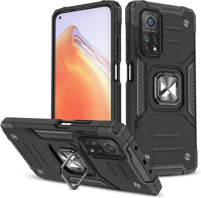 Wozinsky Ring Armor - Beschermhoes - Zwart - Magneet Houders - Xiaomi Poco M4 Pro 5G