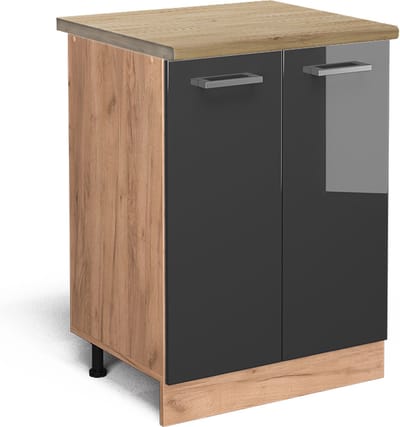 Vicco R-Line Keukenonderkast – 60 cm, WB Eik Antraciet Hoogglans