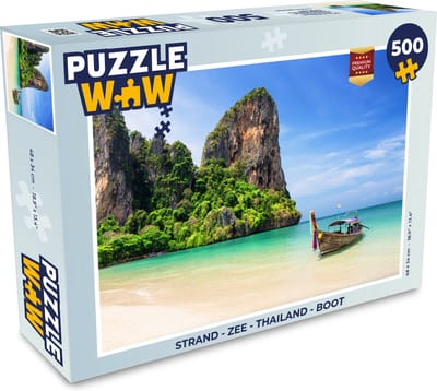 Puzzel Strand - Zee - Thailand - Boot - Legpuzzel - Puzzel 500 stukjes