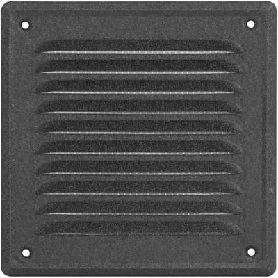 Ventilatierooster met Insectenwering - 16,5 x 16,5 cm - Grafietkleur - Duurzaam Wandrooster voor Efficiënte Luchtcirculatie