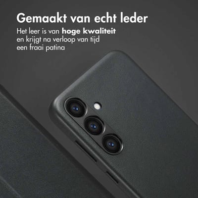 Accezz Hoesje - Geschikt voor Samsung Galaxy S23 FE - Leather Bookcase 2-in-1 met Magnetische Ring - Black