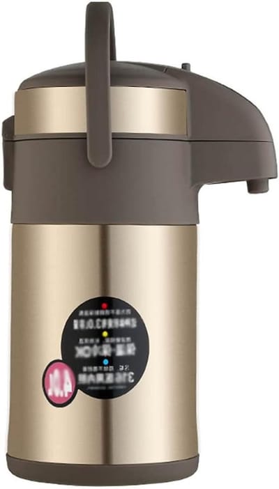 Thermoskan met pomp - Waterdispenser heet - Dranken warm houden - RVS vacuümisolatie - 4 Liter - Goud