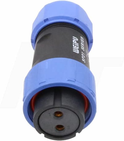 Vliegtuig Connector - Stroomstekker Waterdicht - Stroom Aansluiten - IP68 Waterdicht - 15A 14AWG - Zilver
