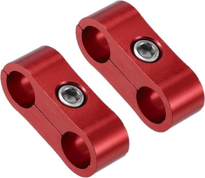 2 Stuks AN4 11mm Slangklemmen voor Auto - Aluminium Legering, Rood, Voor Brandstof- en Olielijnen