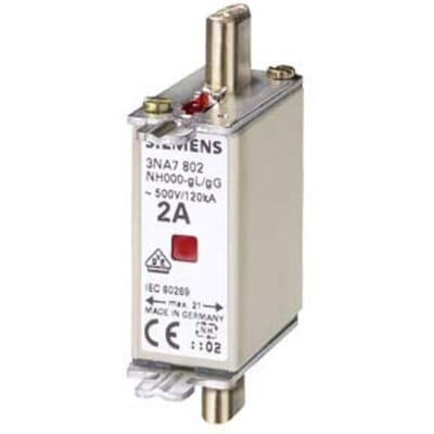 Siemens 3NA7810 Zekeringsinzetstuk Met mechanische beveiligingsweergave Geschikt voor Zekeringsgrootte 000-4 Afmeting zekering : 0 25 A 500 V 3