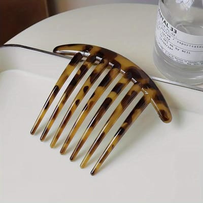 Elegante Luipaardprint Haarkam Clip voor Vrouwen - Antislip, Acryl, Perfect voor Veilige Pony en Kapsels