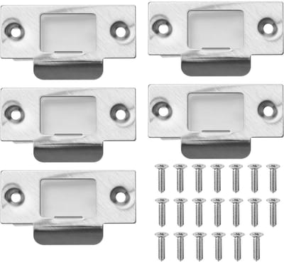 Dailygoods- Deursluitplaat Versterkingsset - 5 Sets - Roestvrij Staal - Verstelbare Houder - Duurzaam - 68 x 26 x 55 mm - Deurslot
