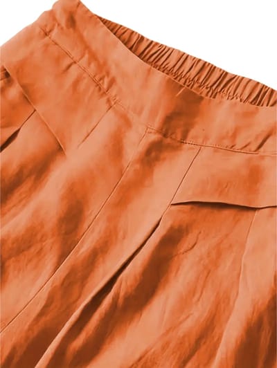 Livano Linnen Broek Dames - Zomerbroek - Volwassenen - Lange Broek - Pantalon - Strandbroek - Zomer - Ibiza Stijl - Oranje - Maat L