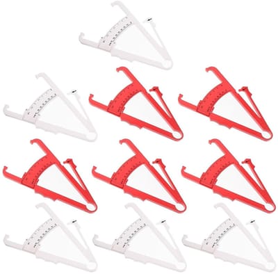 Vetmeetinstrument Set - Huidplooimeter Schuifmaat - Fitness Voortgang Bijhouden - Hoge Gevoeligheid Nauwkeurig - 10 Stuks - Diverse Kleuren