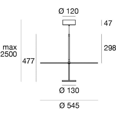 Linea Light LED hanglamp Stilo_P, zwart, Ø 55 cm, IP40