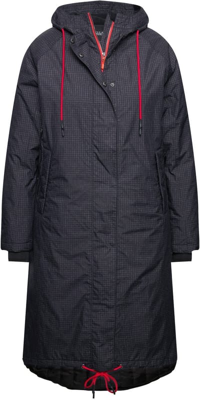 Ulla Popken - Dames - HYPRAR functionele mantel waterdicht capuchon gerecycled - Zwart - Maat 42+