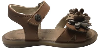 Naturino - Lioren - Mt 26 - velcro's matching color bloemen lederen sandalen - cognac