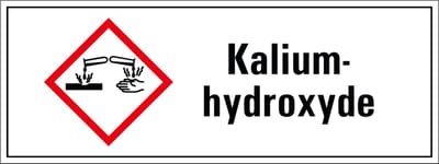 Kaliumhydroxyde GHS tekststicker 400 x 150 mm