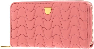 COCCINELLE Leren Portemonnee Clivia Matelasse Zip Around Wallet Camelia Roze