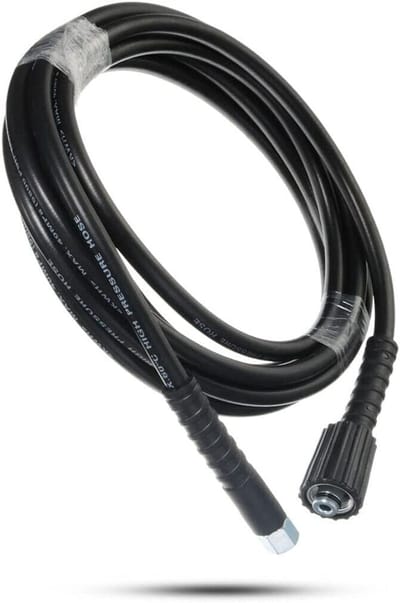 5M Hogedrukreiniger vervangingsslang voor autowassen tuinreiniging, M14 x M22 (14 mm) schroefdraadconnector waterschone straalpijp en afvoer 4,9 m