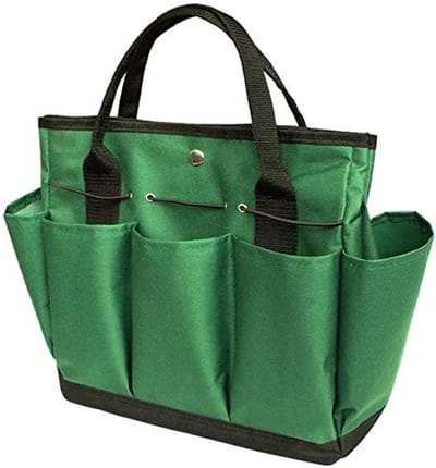 Dailygoods - Tuingereedschapset - Tuinhas met meerdere vakken - Ruim en stevig - Zwartachtig groen - Handig voor tuinliefhebbers - Perfect voor opbergen