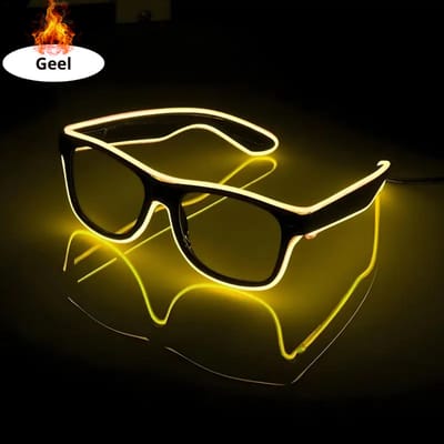 Livano - Festival Bril - Rave - Space - Techno - Freaky Glasses - Heren - Dames - Zonnebril - Geelbruin