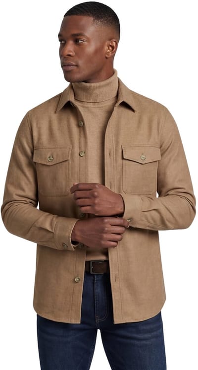 Gant overshirt knopen camel wol