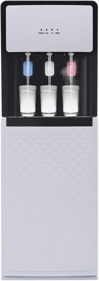 Waterdispenser Voet - Waterfontein Koud Warm - Direct Drinkwater - Drievoudige Uitlaat - 92.5 cm Hoog - Wit