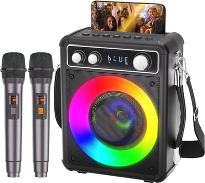 Draagbare Bluetooth Karaoke-Machine met 2 Microfoons en LED-effecten voor Thuisfeest