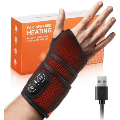Multifunctionele Verwarming Pols Beschermer Ondersteuning Beugel voor Pijnverlichting Hand Massager Sport Bescherming Gezondheidszorg Apparaat zwart