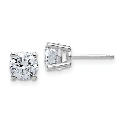 Solitaire Earrings 3mm White Gold