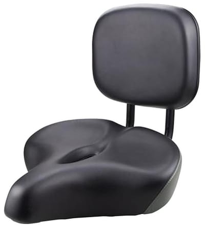 ZUKKA Bicycle Saddle with Backrest Universal Extended Bicycle Saddle Replacement Soft Backrest PU Cushion for Mountain Bike Tricycle Commuter Bicycle (Black, Extra Large)