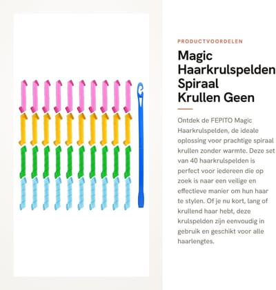 Dailygoods - Magic Haarkrulspelden - Spiraal Krullen - Geen Warmte - 30cm - Haar Rollers Kit - Geschikt voor Alle Haarlengtes - 40 Stuks