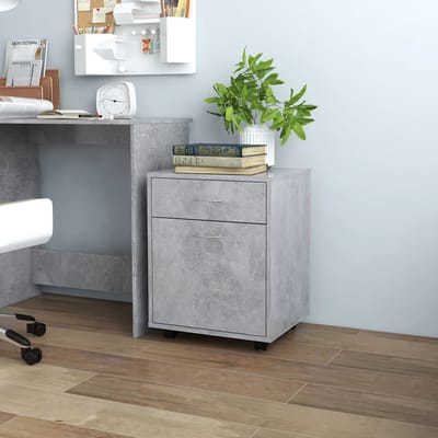 vidaXL - Rolkast - 45x38x54 - cm - bewerkt - hout - betongrijs