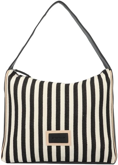 TOM TAILOR Schoudertas Malie Hobo Bag Stripe Black Zwart
