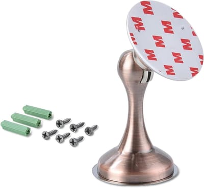 Magnetische Deurstopper - Deurhouder Vloer - Deur Open Houden - Verborgen Bodemlijm - 100 x 56 mm - Rood Brons