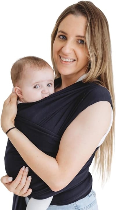 Baby Draagdoek - Draagzak Baby - Baby Dragen - Zelfnivellerend - One Size Fits All - Navy Blauw
