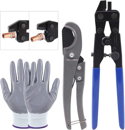 Koper Ring Verwijder Tool en Snijgereedschap met Anti-Snij Handschoenen voor 1/2", 3/4" en 1" Koper Crimp Ringen