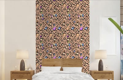 Behang - Fotobehang Panterprint - Regenboog - Patroon - Breedte 150 cm x hoogte 240 cm