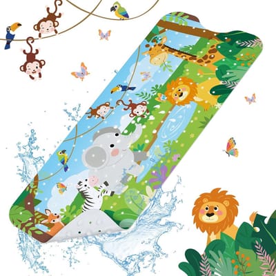 Extra Lange Antislip Badmat voor Kinderen en Volwassenen - 100x45cm Douchemat met Zuignappen en Afvoergaten voor Veilige Badkamer