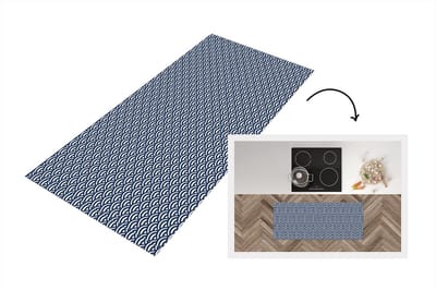 Keukenloper 120x50 cm - Keukenmat vinyl Japan - Boog - Patronen - Keukenmatten loper - Keuken vloerkleed tapijt