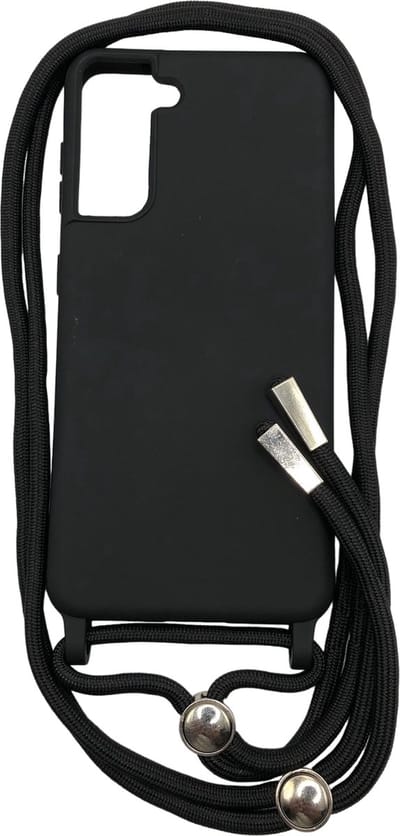 Siliconen Backcover hoesje met Koord - TPU/Siliconen - Koord - Geschikt voor Samsung Galaxy S21 - Zwart