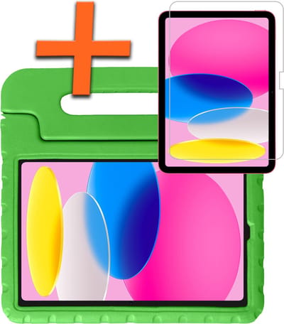 Hoesje - Geschikt voor Apple iPad 10 (2022) - 10.9 inch - 10e Generatie - Met Screenprotector - Kinderhoes Shockproof Bumper - Kidsproof Case - Tablet Hoes - Kinder Hoes Cover - Groen
