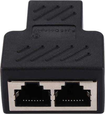 Netwerk kabel splitter (RJ45/ISDN) - Zwart - internet kabel